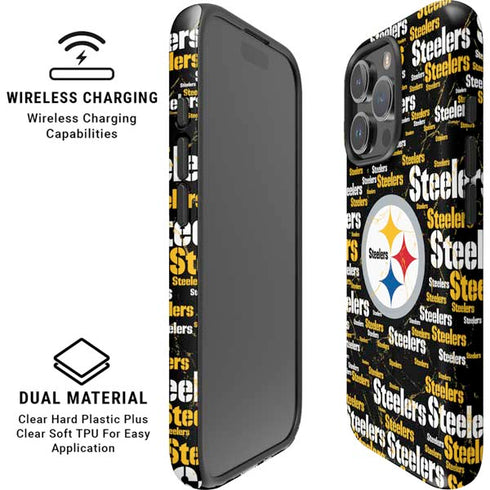 NFL Pittsburgh Steelers Black Blast iPhone 16 Pro Magsafe Impact Case